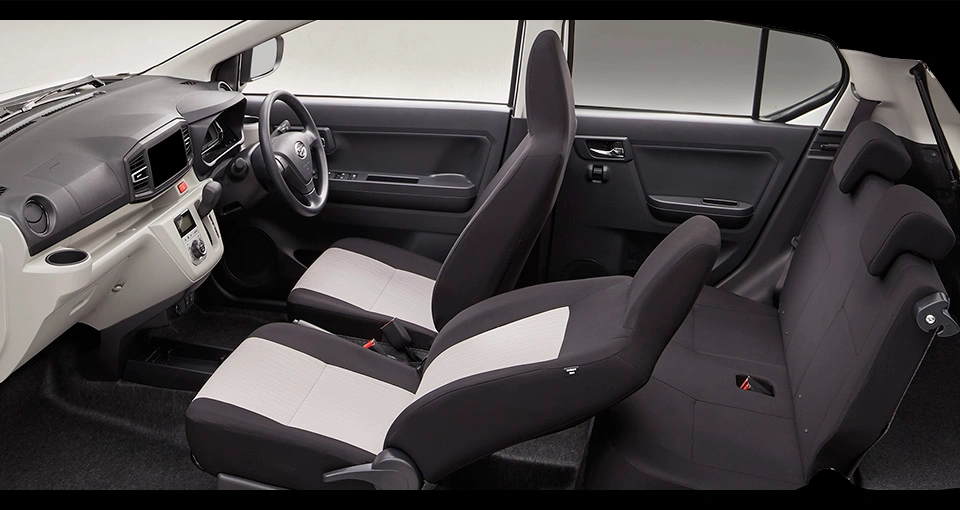 Daihatsu Mira e:S X Grade alloy wheels and body lines