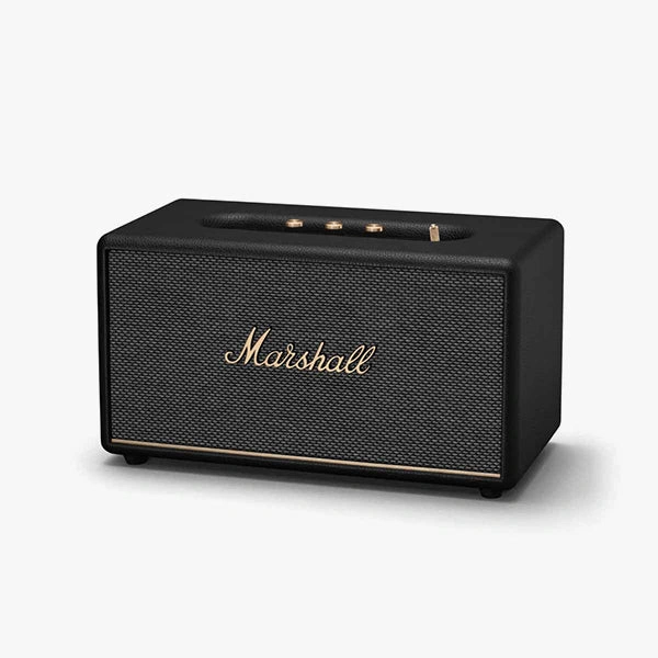 Stanmore III Bluetooth speaker with brass control knobs