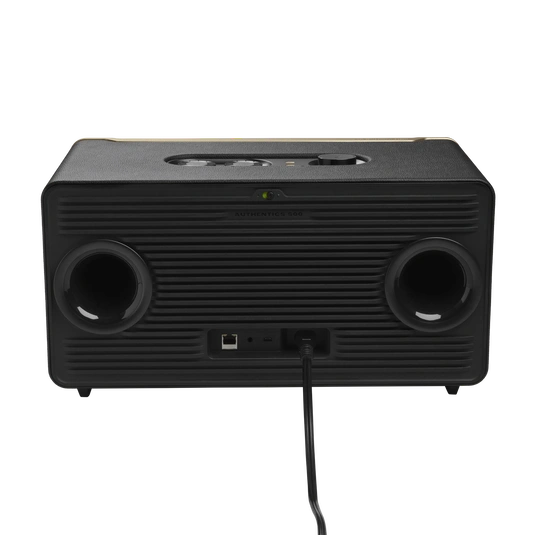 JBL Authentics 500 in modern home interior with ambient lighting