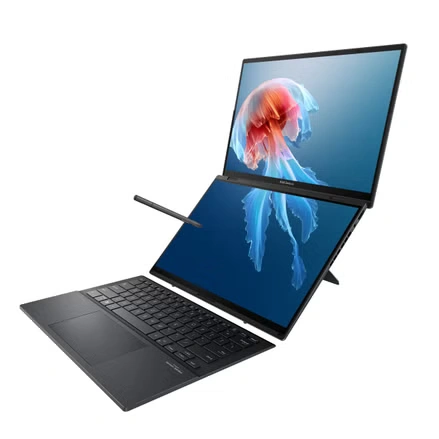 ASUS Zenbook Duo UX8406MA dual screen multitasking setup