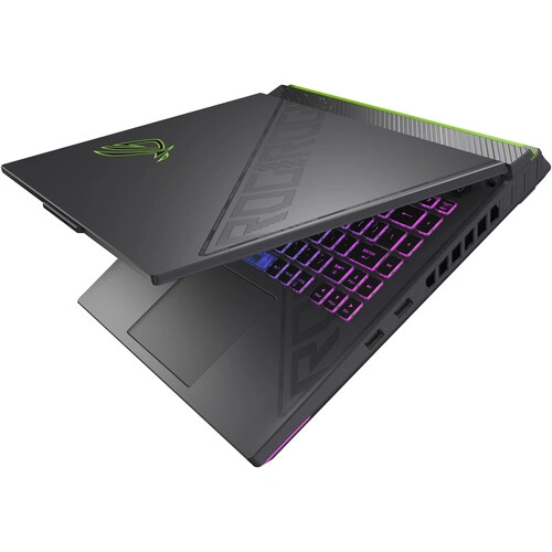 ASUS ROG Strix G16 back view with ROG logo and Eclipse Gray finish