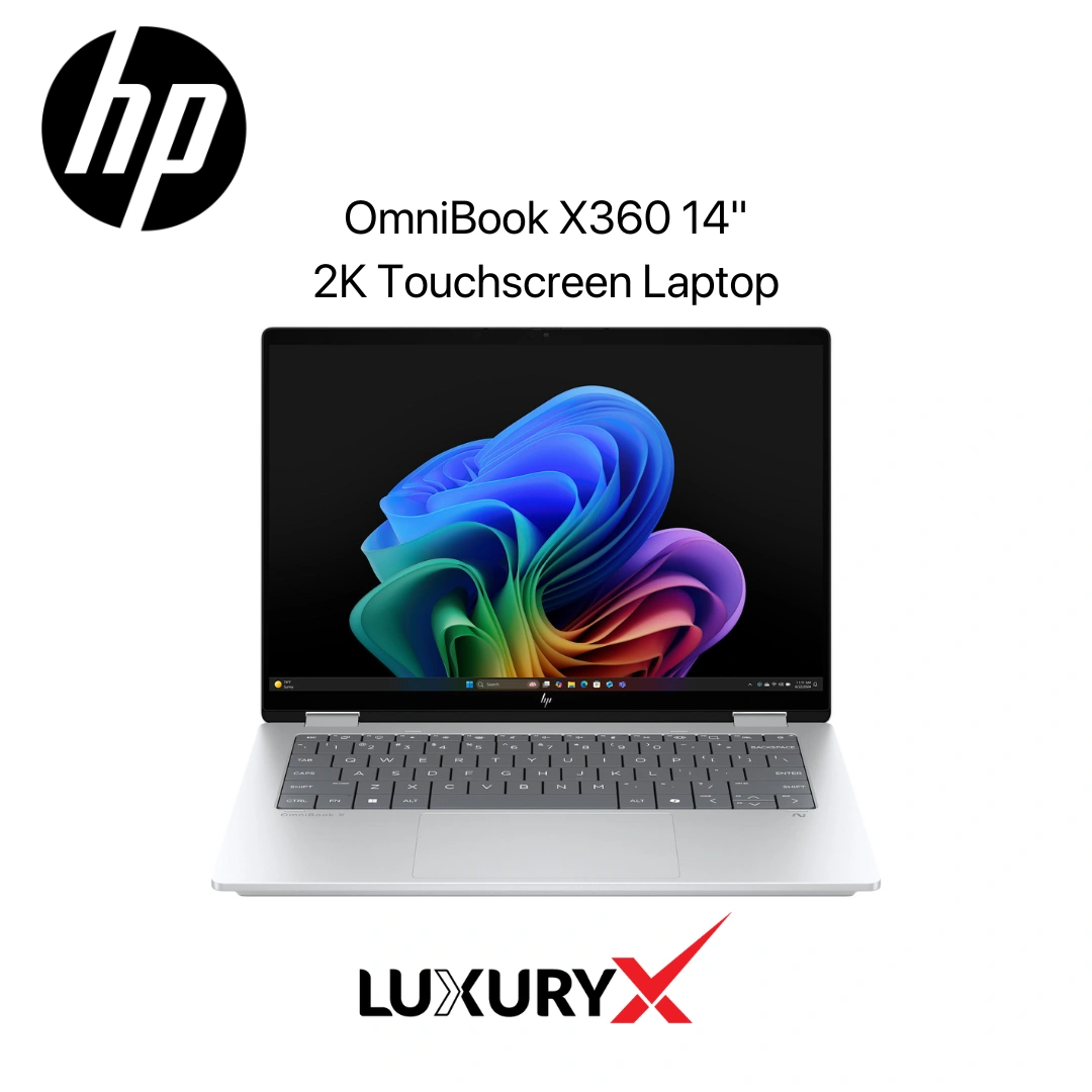 HP OmniBook X360 14" 2K Touchscreen Laptop – Intel Core Ultra 7-256V, 16GB RAM, 1TB SSD - 2024