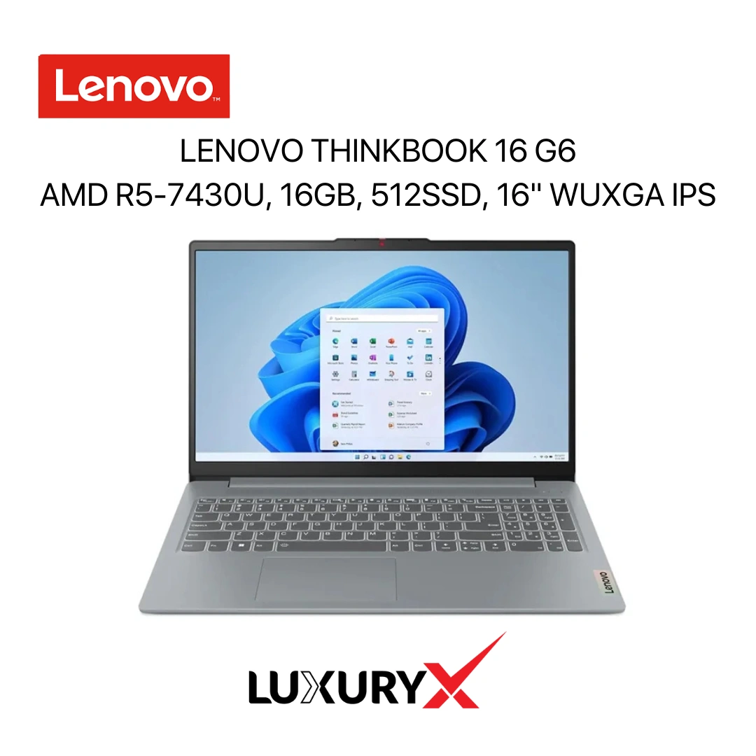 Lenovo ThinkBook 16 G6 R5-7430U 16GB 512GB 16" WUXGA IPS – No OS - 2023